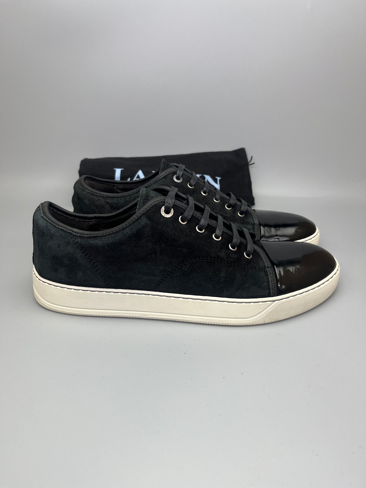 Lanvin Dbb1 Patent Cap Toe Sneaker Black | 44