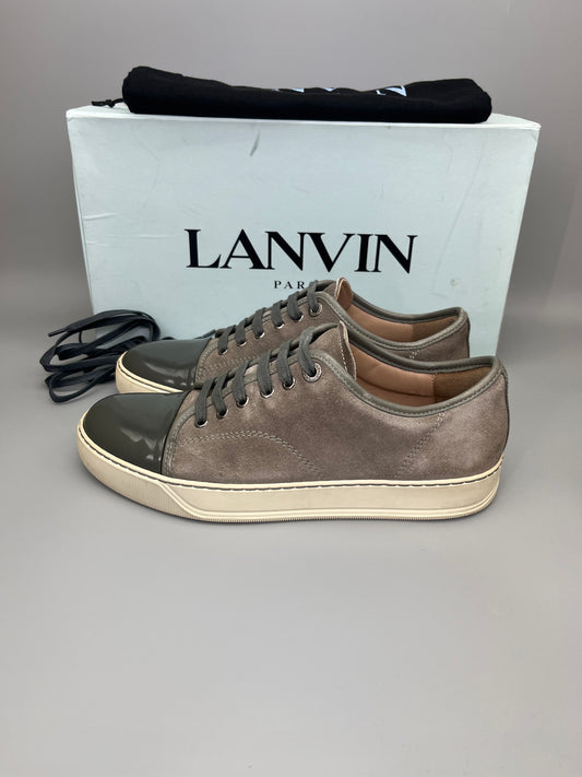 Lanvin Dbb1 Patent Cap Toe Sneaker Grey | 39