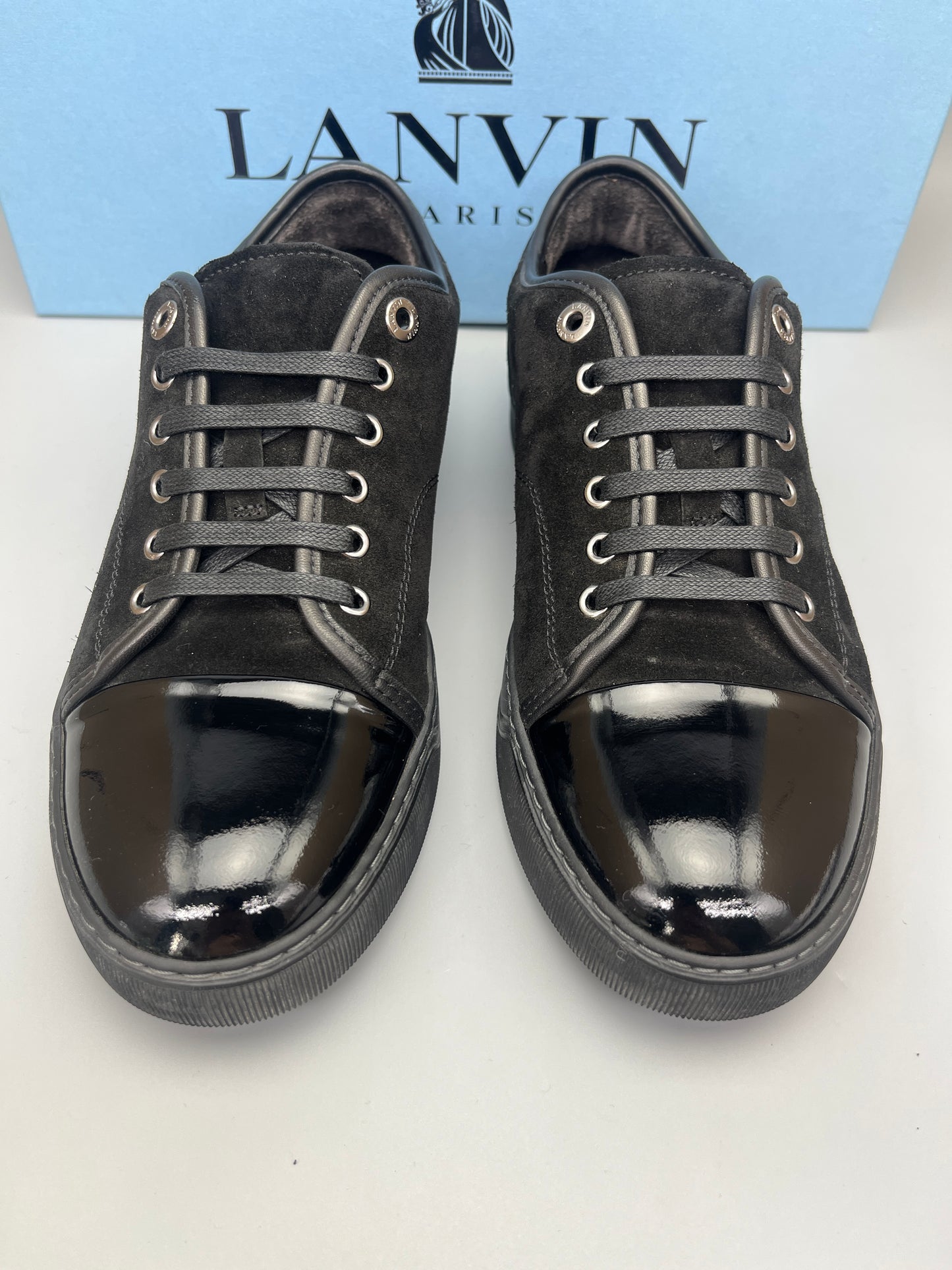 Lanvin Dbb1 Patent Cap Toe Sneaker Black | 40