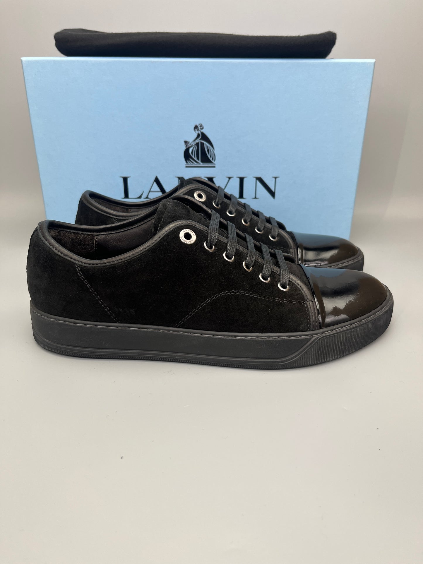 Lanvin Dbb1 Patent Cap Toe Sneaker Black | 40