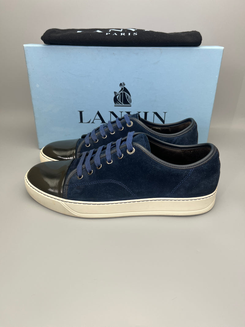 Herr | Lanvin | Lanvin Patent Cap Toe Sneaker Navy Blue