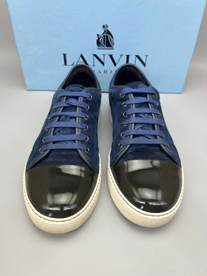 Herr | Lanvin | Lanvin Patent Cap Toe Sneaker Navy Blue