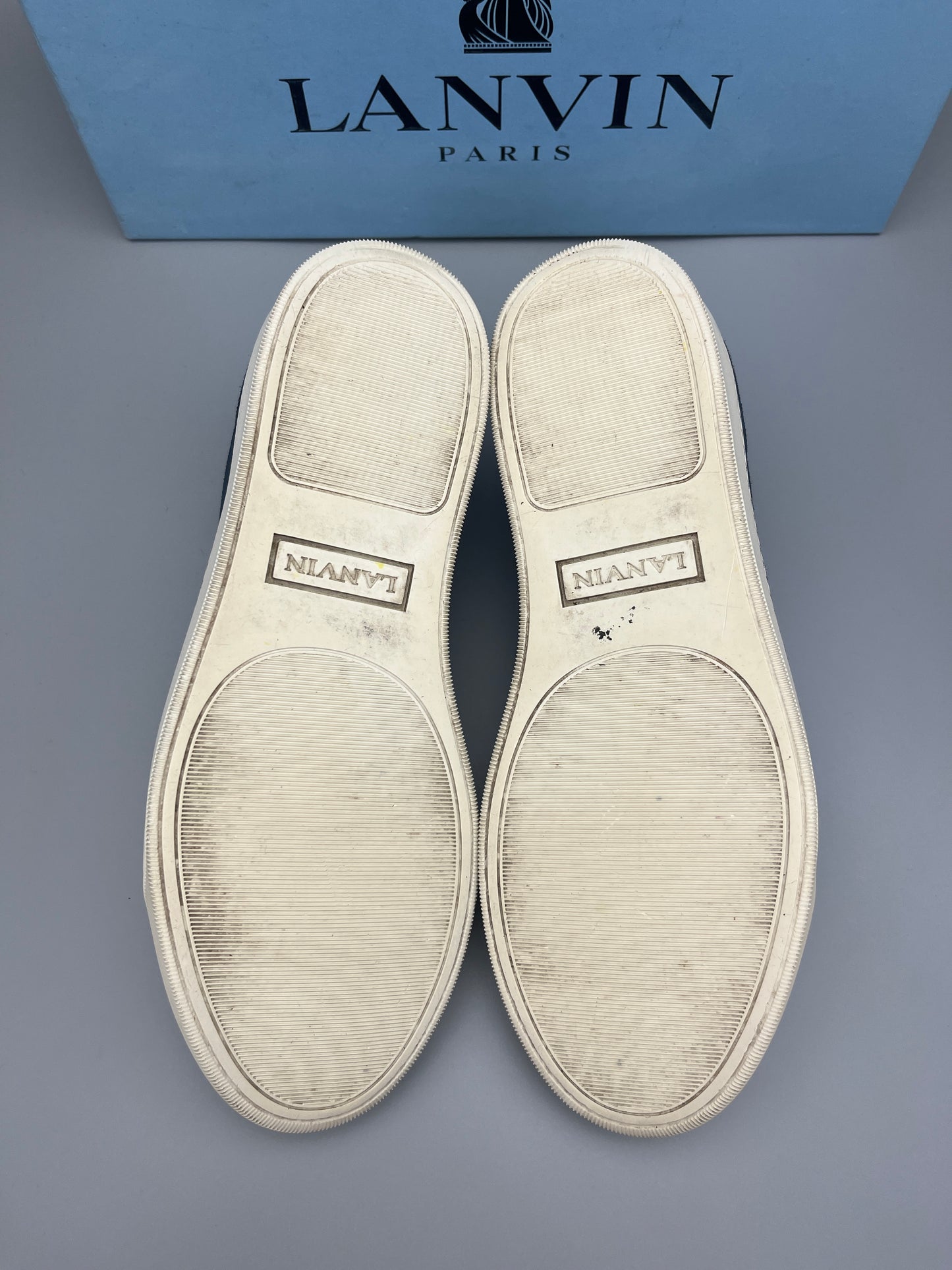 Lanvin Dbb1 Patent Cap Toe Sneaker Blue | 42