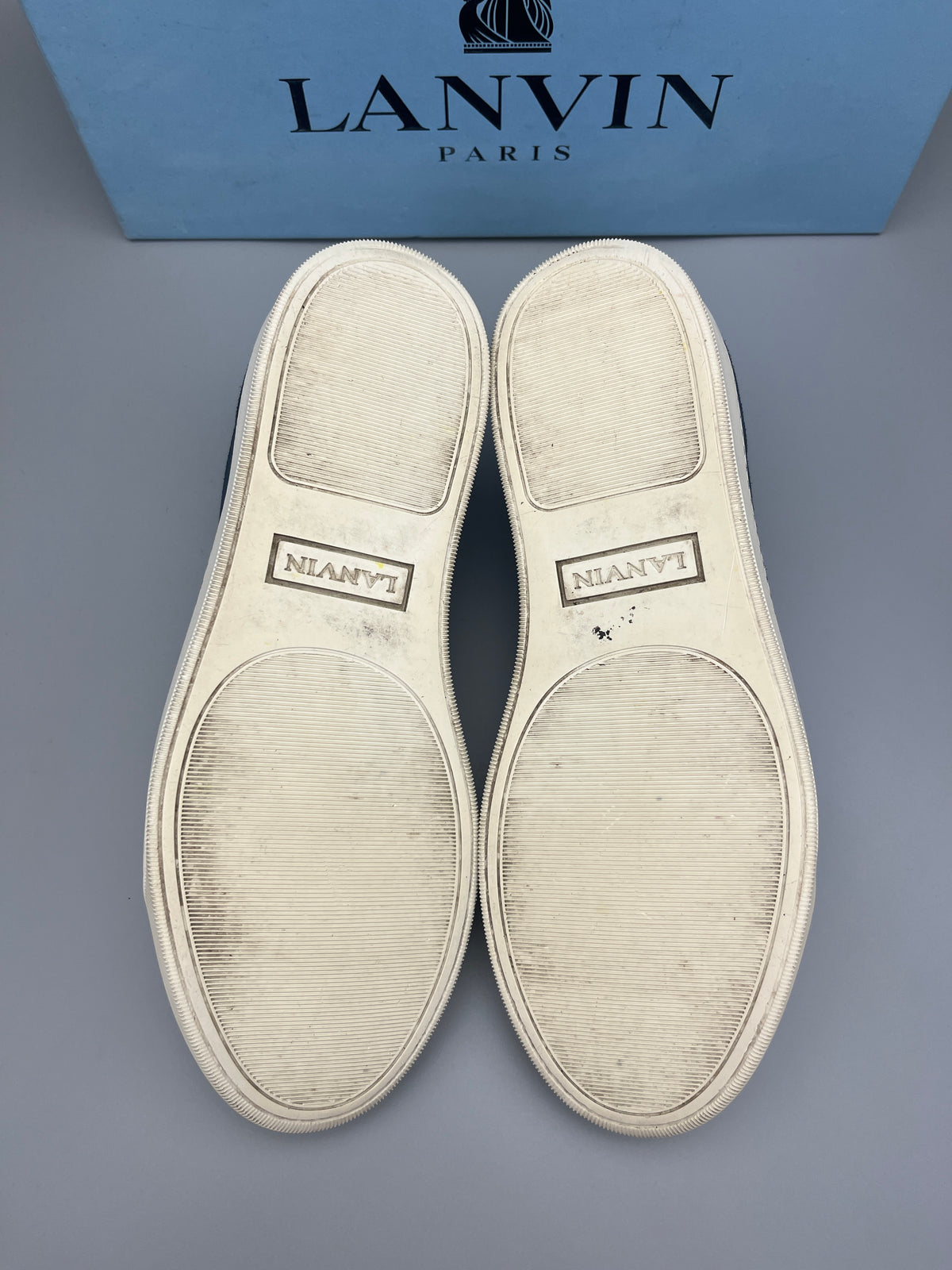 Herr | Lanvin | Lanvin Patent Cap Toe Sneaker Navy Blue