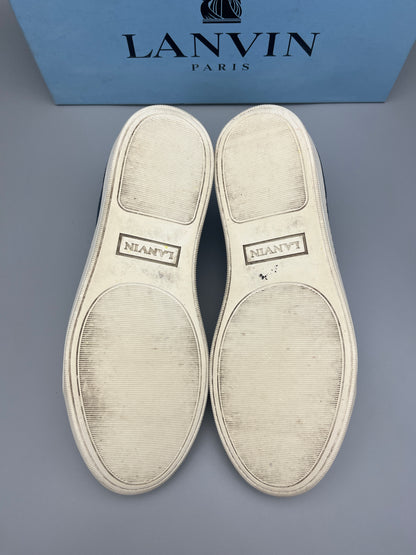 Lanvin Dbb1 Patent Cap Toe Sneaker Blue | 42
