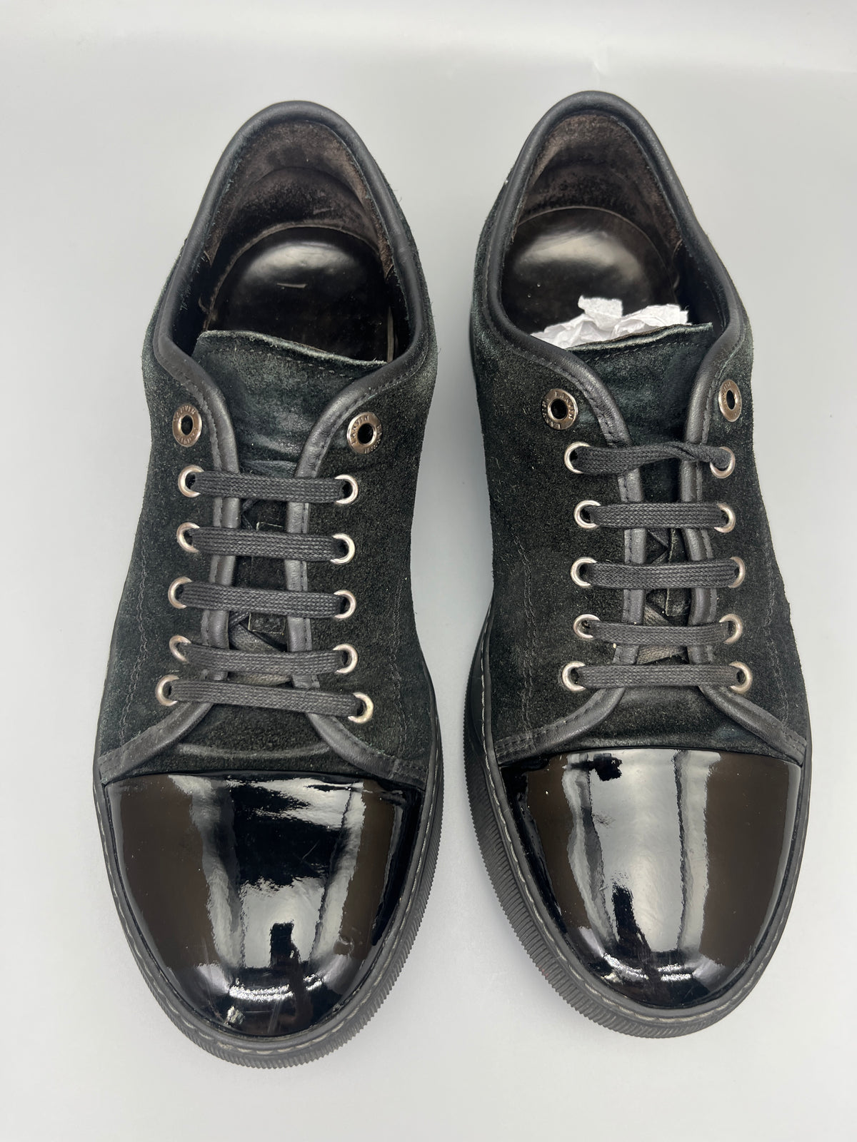 Lanvin Dbb1 Patent Cap Toe Sneaker Black | 41