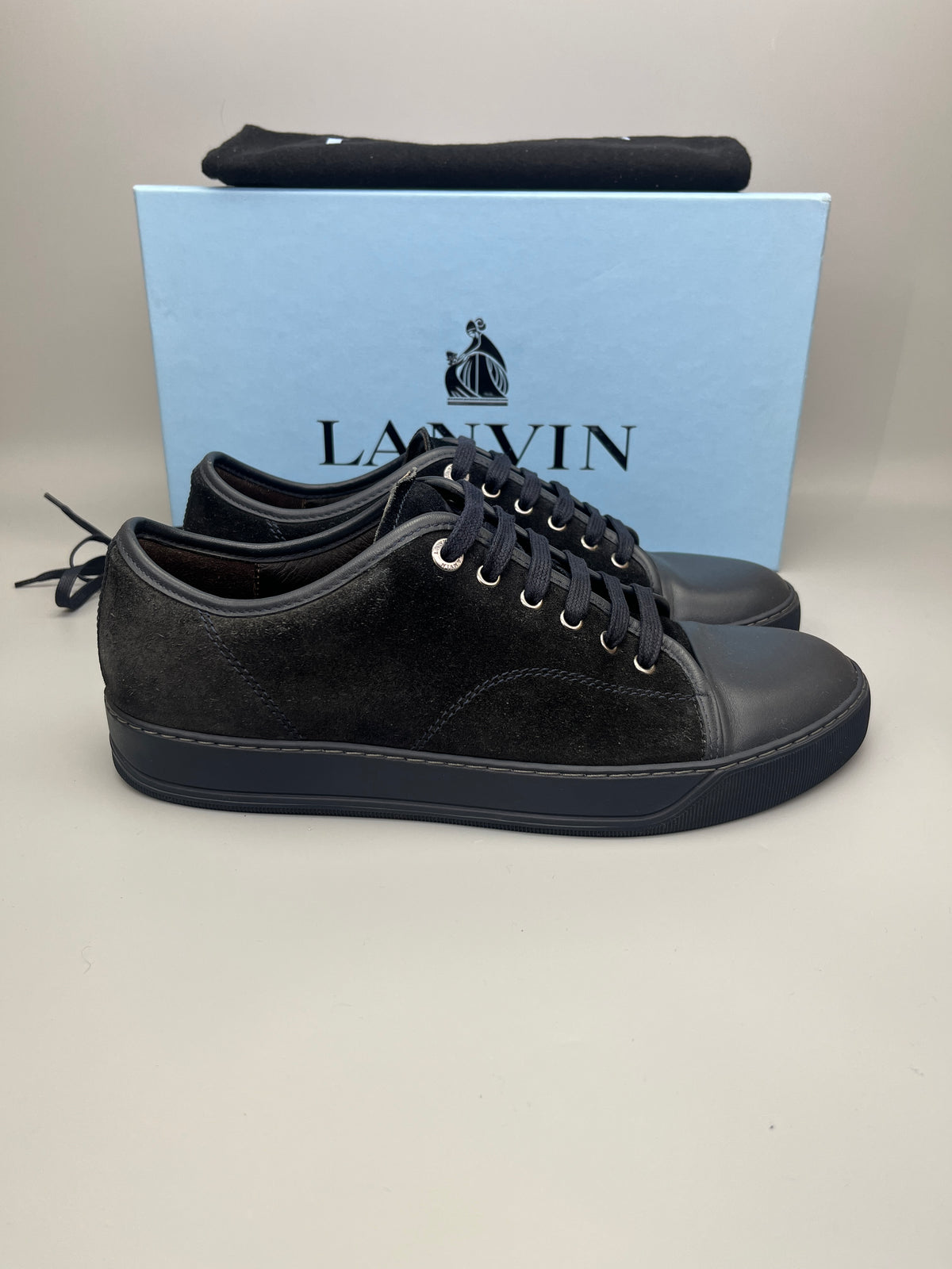 Lanvin Dbb1 Nappa Cap Toe Sneaker Navy | 42