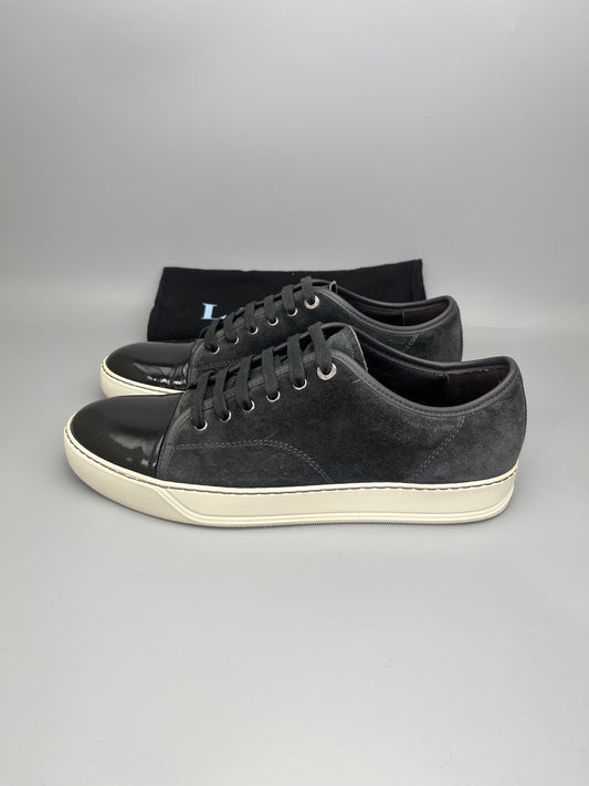 Lanvin Dbb1 Patent Cap Toe Sneaker Elephant Grey | 42