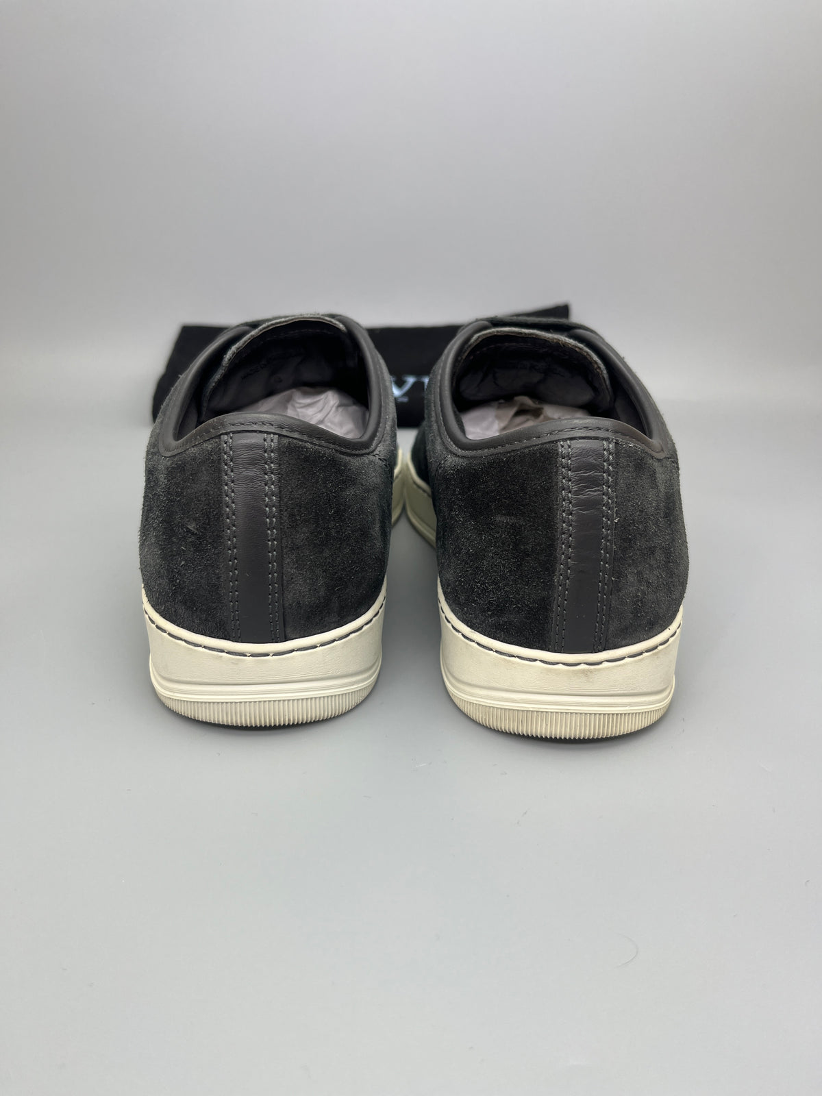 Lanvin Dbb1 Patent Cap Toe Sneaker Elephant Grey | 42