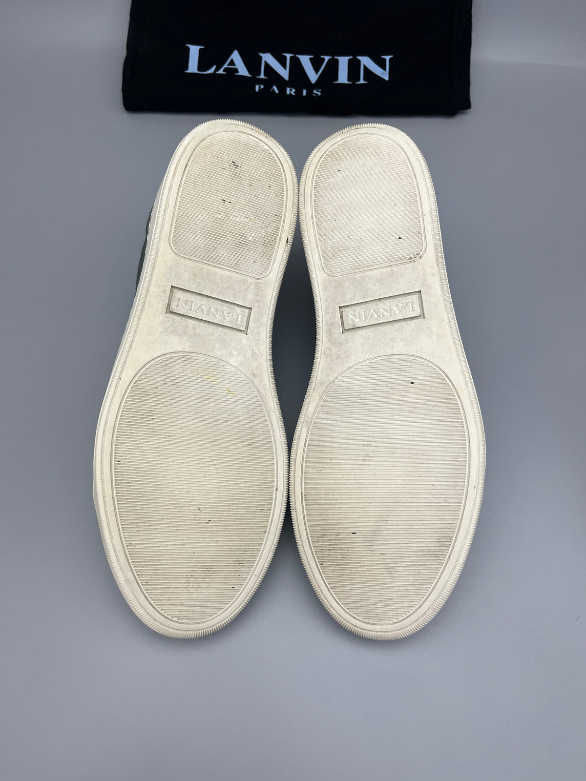 Lanvin Dbb1 Patent Cap Toe Sneaker Elephant Grey | 42