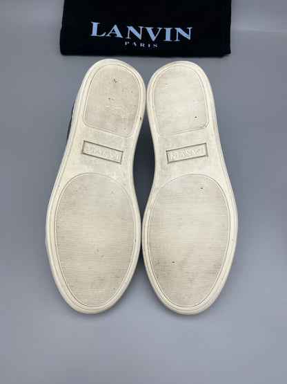 Lanvin Dbb1 Patent Cap Toe Sneaker Elephant Grey | 42