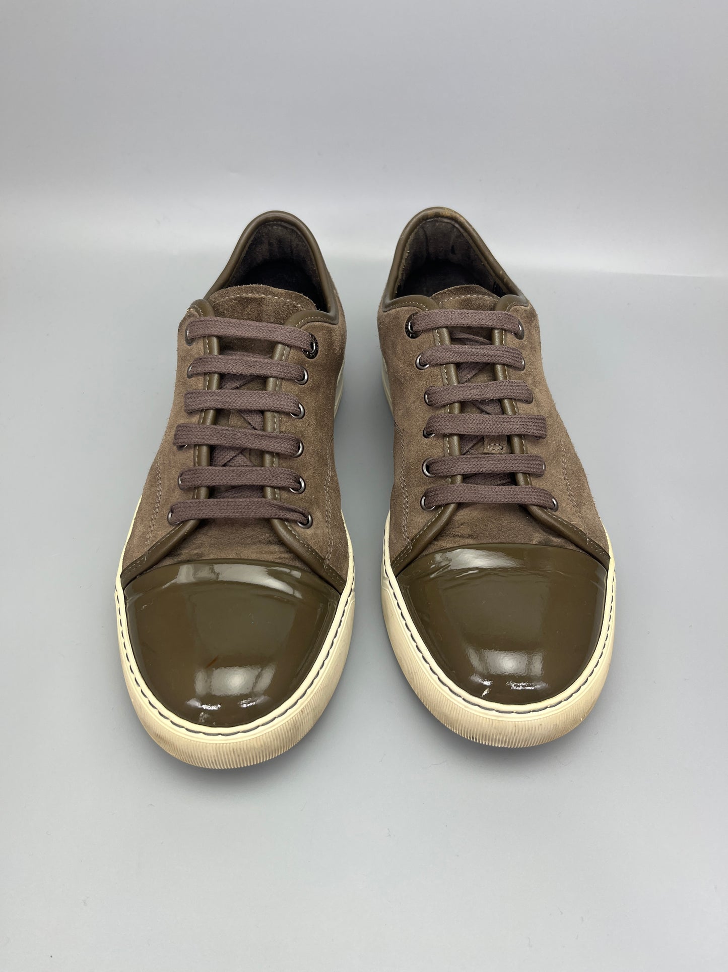 Lanvin Dbb1 Patent Cap Toe Sneaker Brown | 41