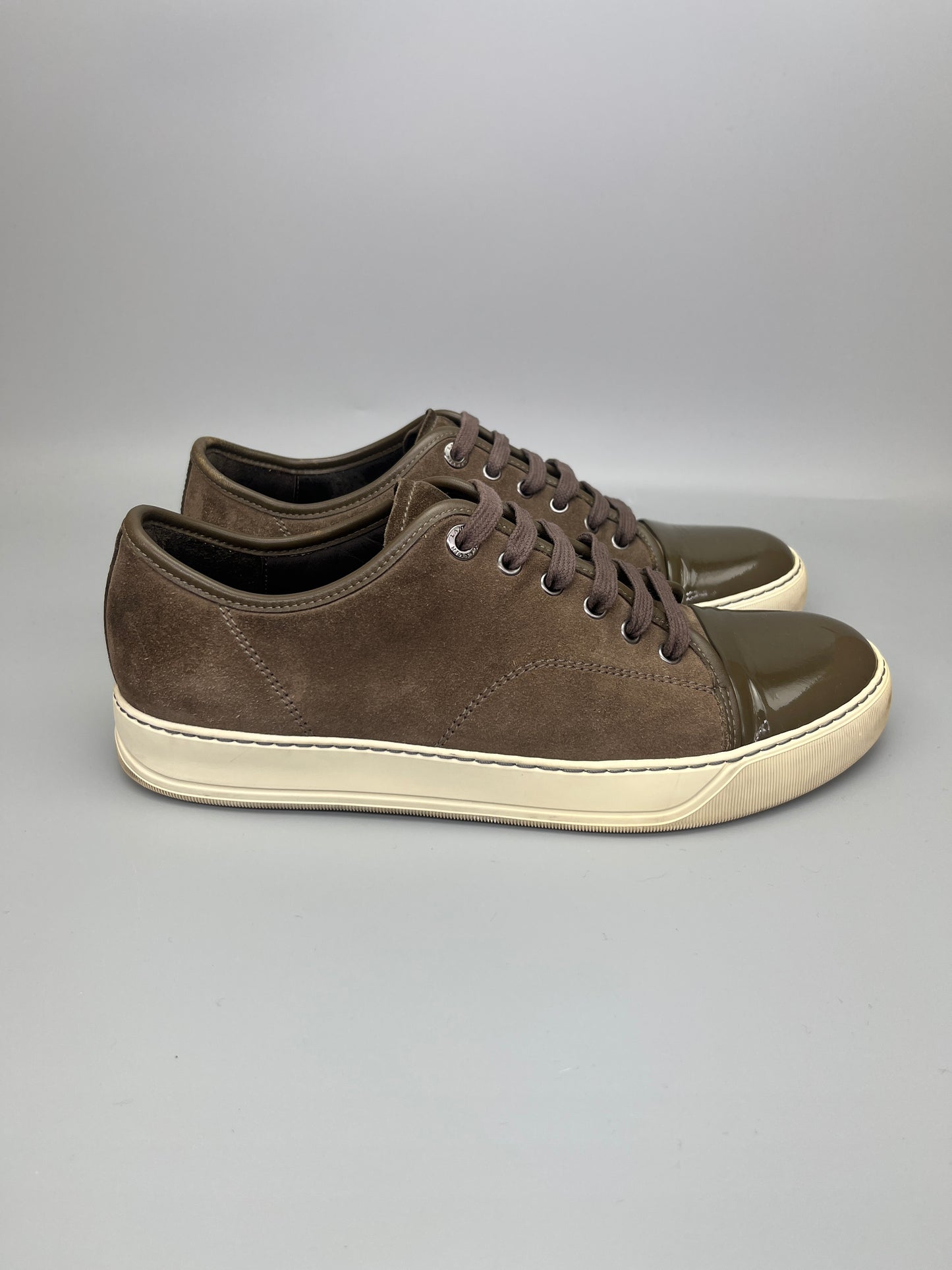 Lanvin Dbb1 Patent Cap Toe Sneaker Brown | 41