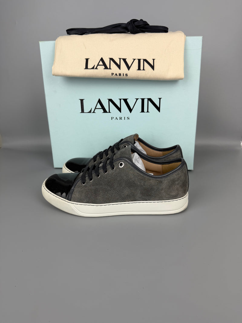 Lanvin Dbb1 Patent Cap Toe Sneaker Grey | 41