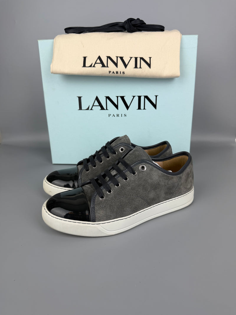 Lanvin Dbb1 Patent Cap Toe Sneaker Grey | 41