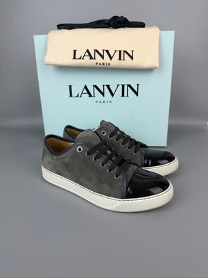Lanvin Dbb1 Patent Cap Toe Sneaker Grey | 41