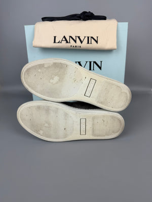 Lanvin Dbb1 Patent Cap Toe Sneaker Grey | 41