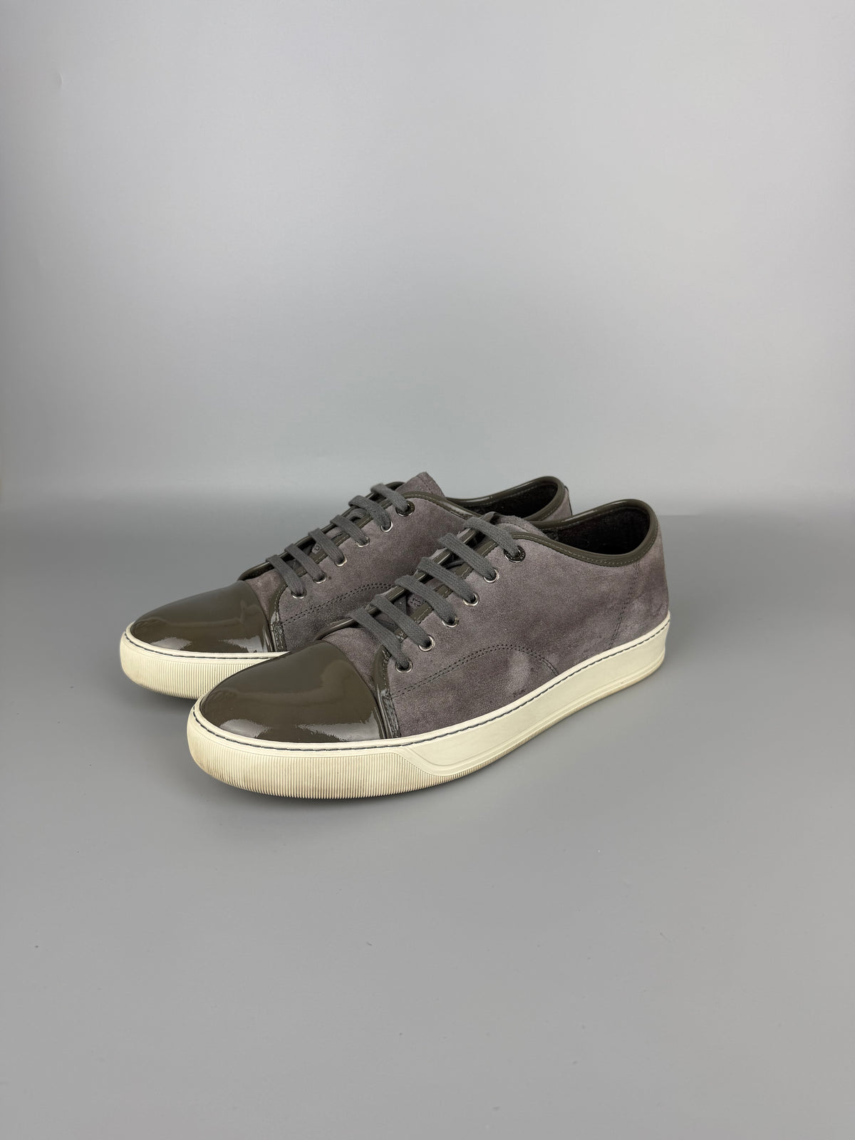 Lanvin Dbb1 Patent Cap Toe Sneaker Grey | 44