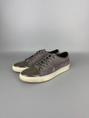 Lanvin Dbb1 Patent Cap Toe Sneaker Grey | 44