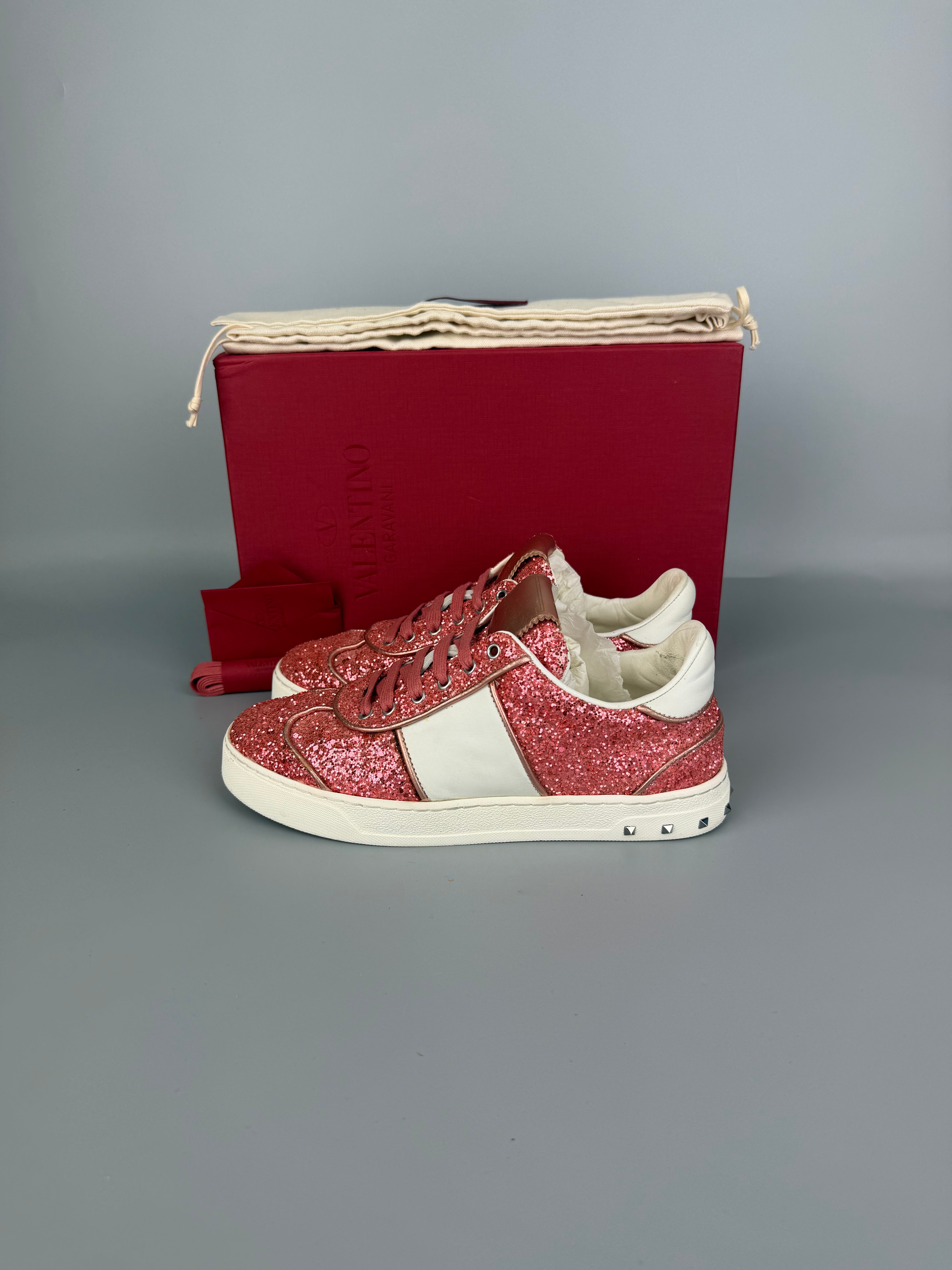 Valentino Flycrew Sneaker Pink Glitter | 36