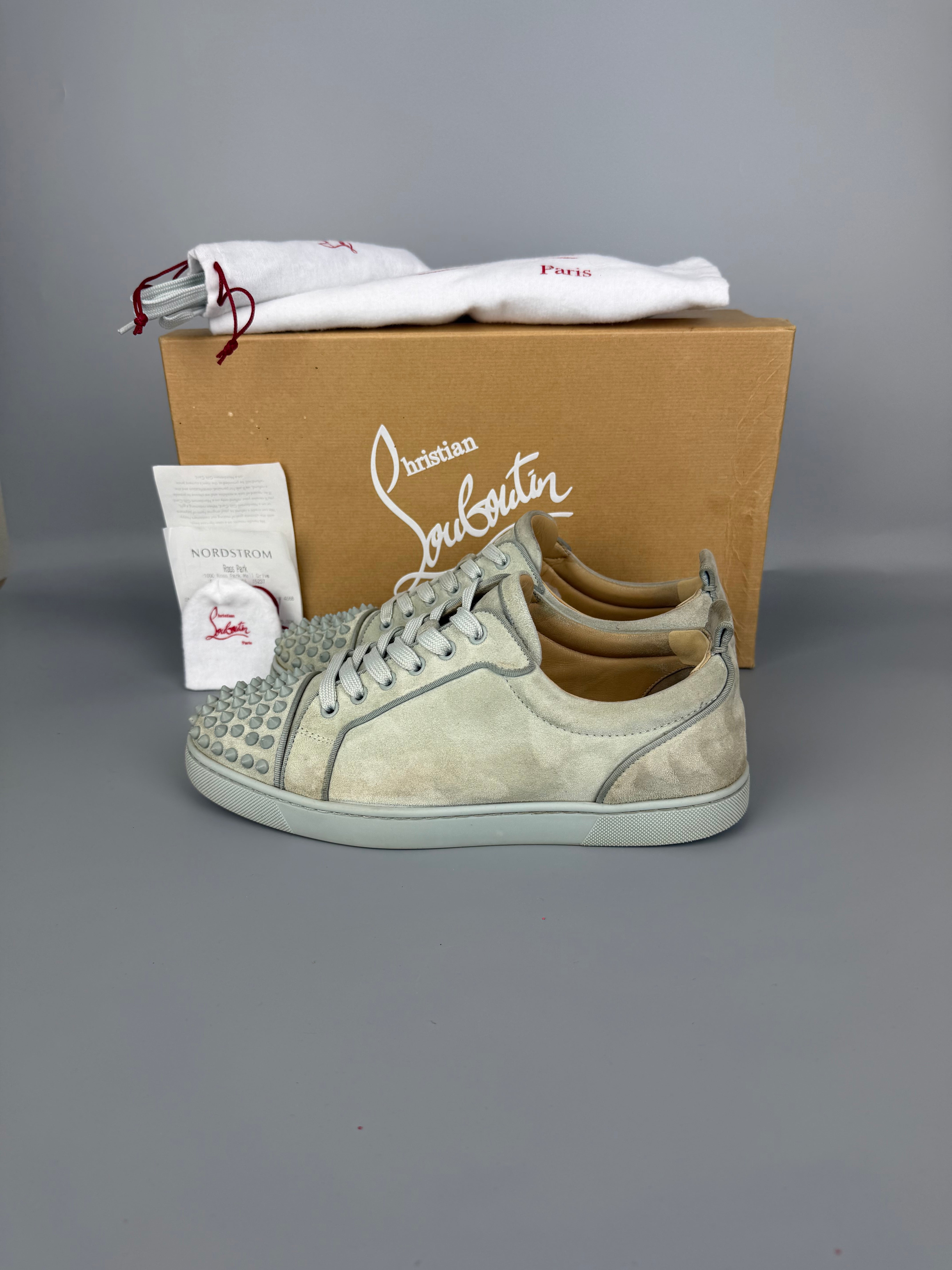 Christian Louboutin Louis Junior Spikes Sneaker Grey | 41