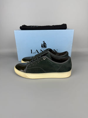 Lanvin Dbb1 Patent Cap Toe Sneaker Elephant Grey | 42