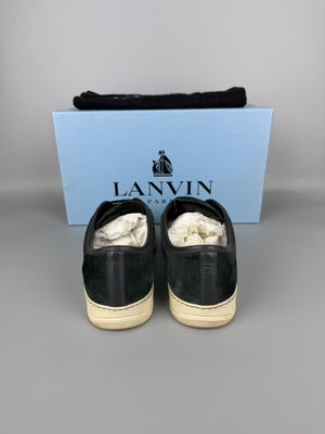Lanvin Dbb1 Patent Cap Toe Sneaker Elephant Grey | 42