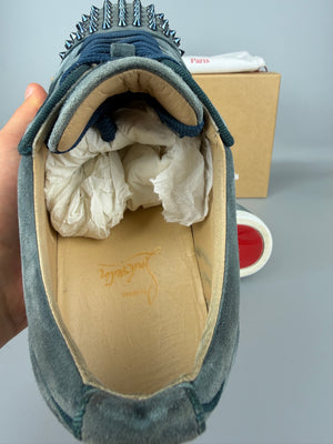 Christian Louboutin Louis Junior Spikes Sneaker Washed Blue | 40