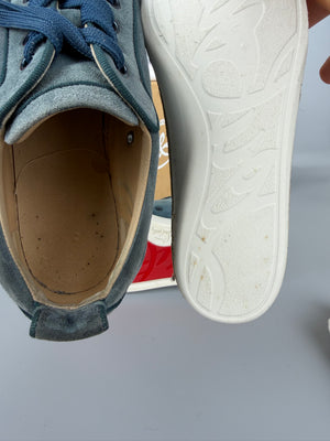 Christian Louboutin Louis Junior Spikes Sneaker Washed Blue | 40