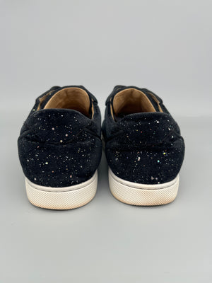 Christian Louboutin Velvet Louis Junior Spikes Sneaker Glitter | 38