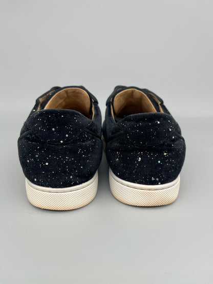 Christian Louboutin Velvet Louis Junior Spikes Sneaker Glitter | 38