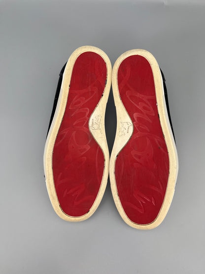 Christian Louboutin Velvet Louis Junior Spikes Sneaker Glitter | 38