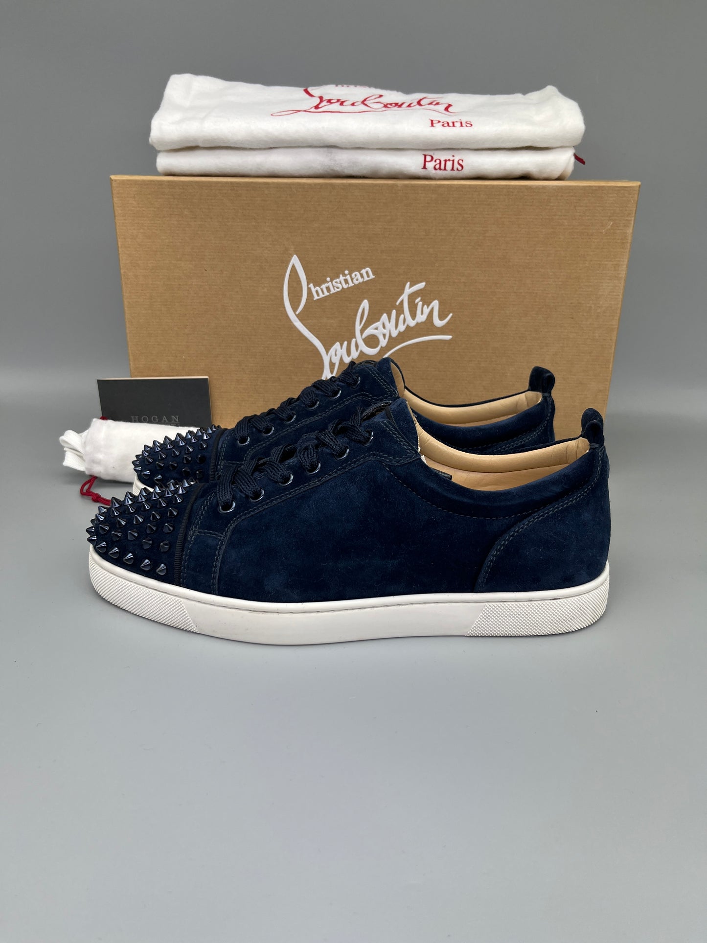 Christian Louboutin Louis Junior Spikes Sneaker Navy | 41.5