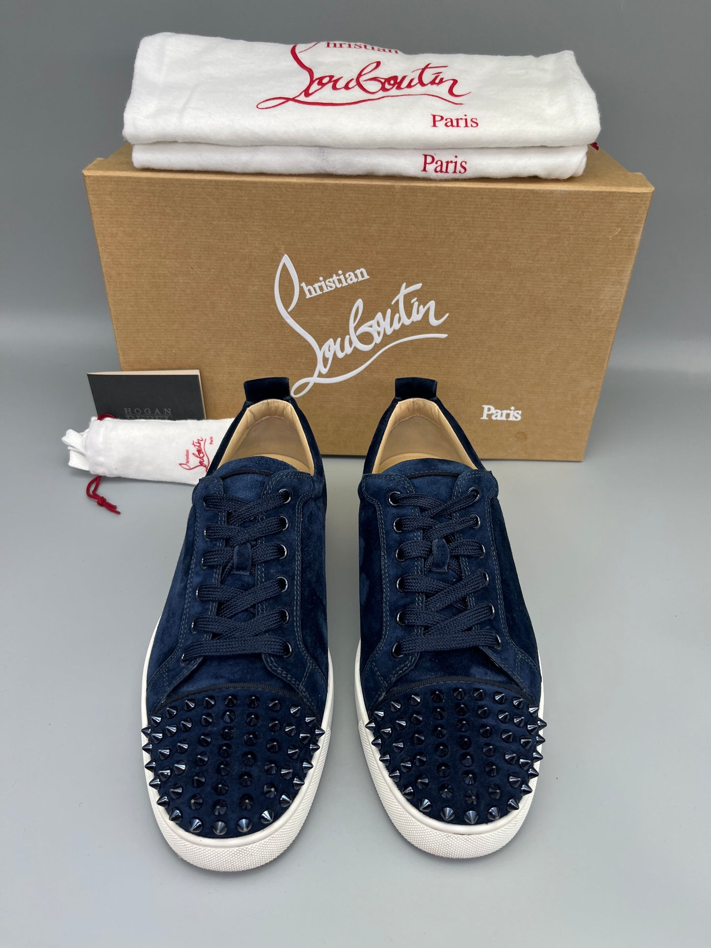 Christian Louboutin Louis Junior Spikes Sneaker Navy | 41.5