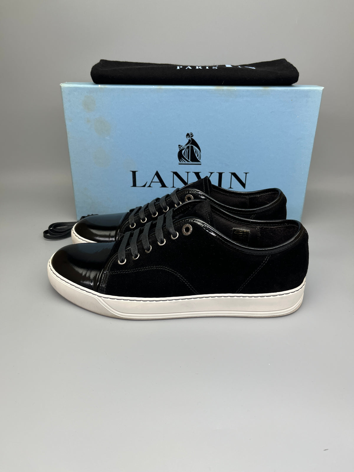 Lanvin Dbb1 Patent Cap Toe Sneaker Black | 41