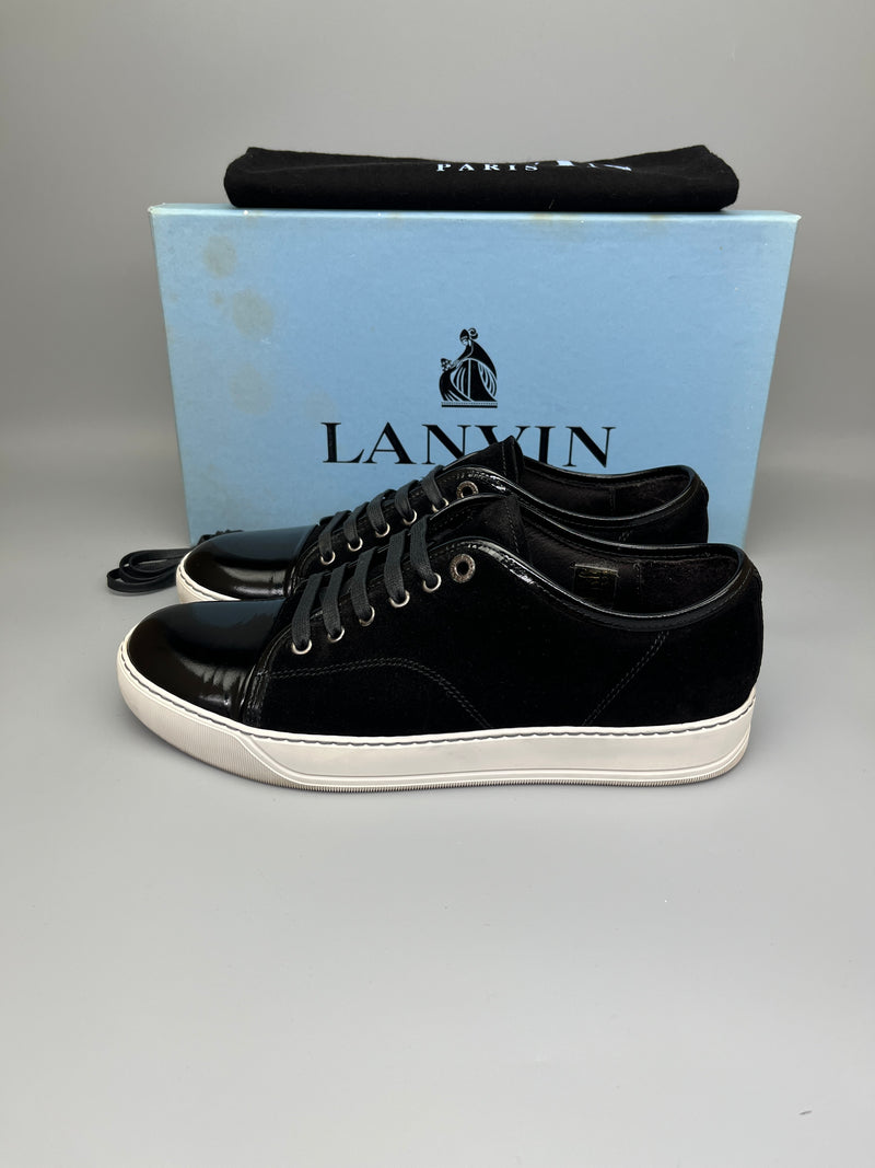Lanvin Dbb1 Patent Cap Toe Sneaker Black | 41