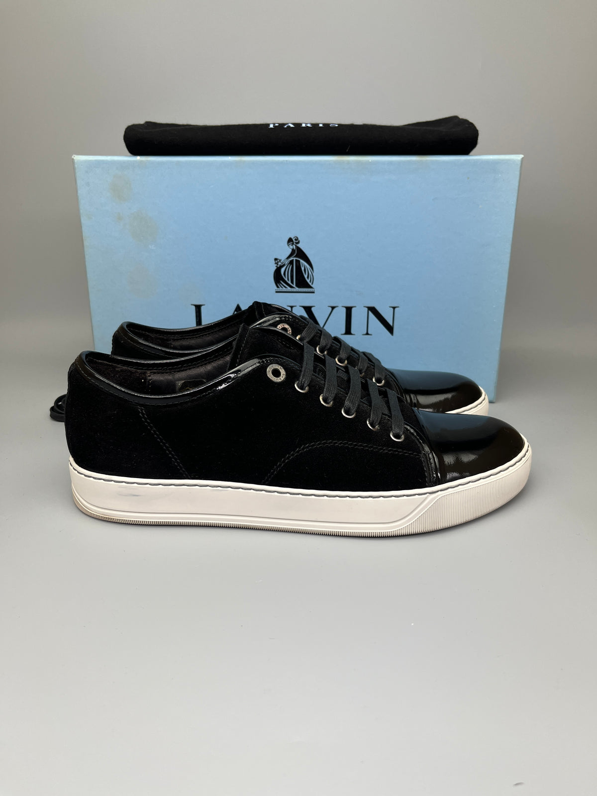 Lanvin Dbb1 Patent Cap Toe Sneaker Black | 41