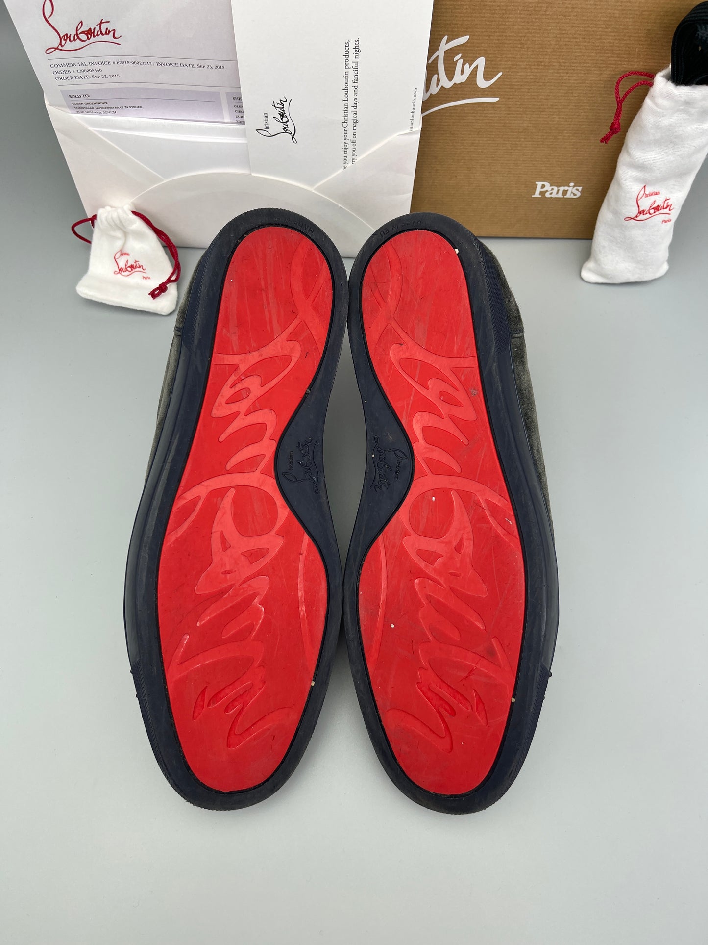 Christian Louboutin Louis Junior Spikes Sneaker Dark Grey | 43