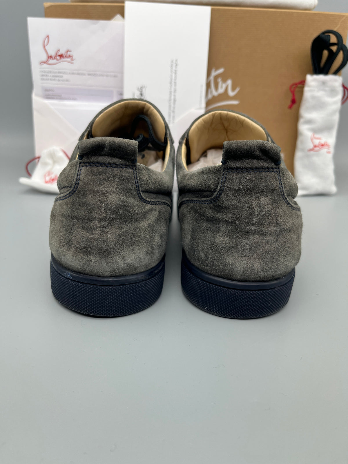Christian Louboutin Louis Junior Spikes Sneaker Dark Grey | 43
