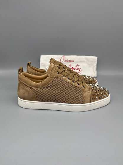Christian Louboutin Louis Junior Spikes Mesh Sneaker Beige | 41
