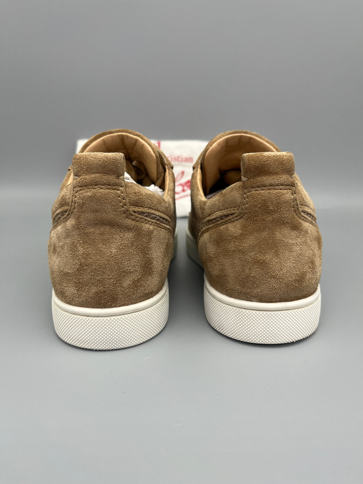 Christian Louboutin Louis Junior Spikes Mesh Sneaker Beige | 41