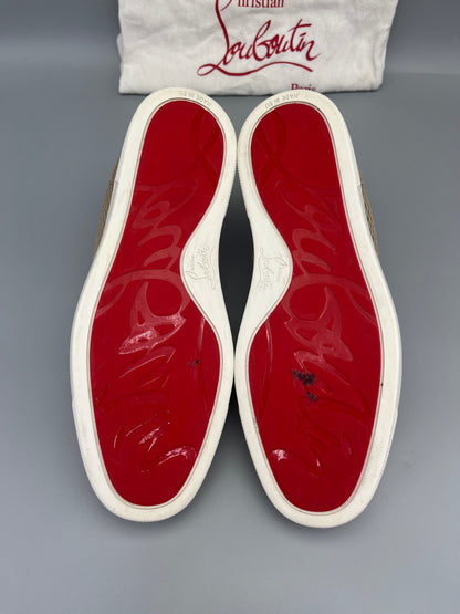 Christian Louboutin Louis Junior Spikes Mesh Sneaker Beige | 41