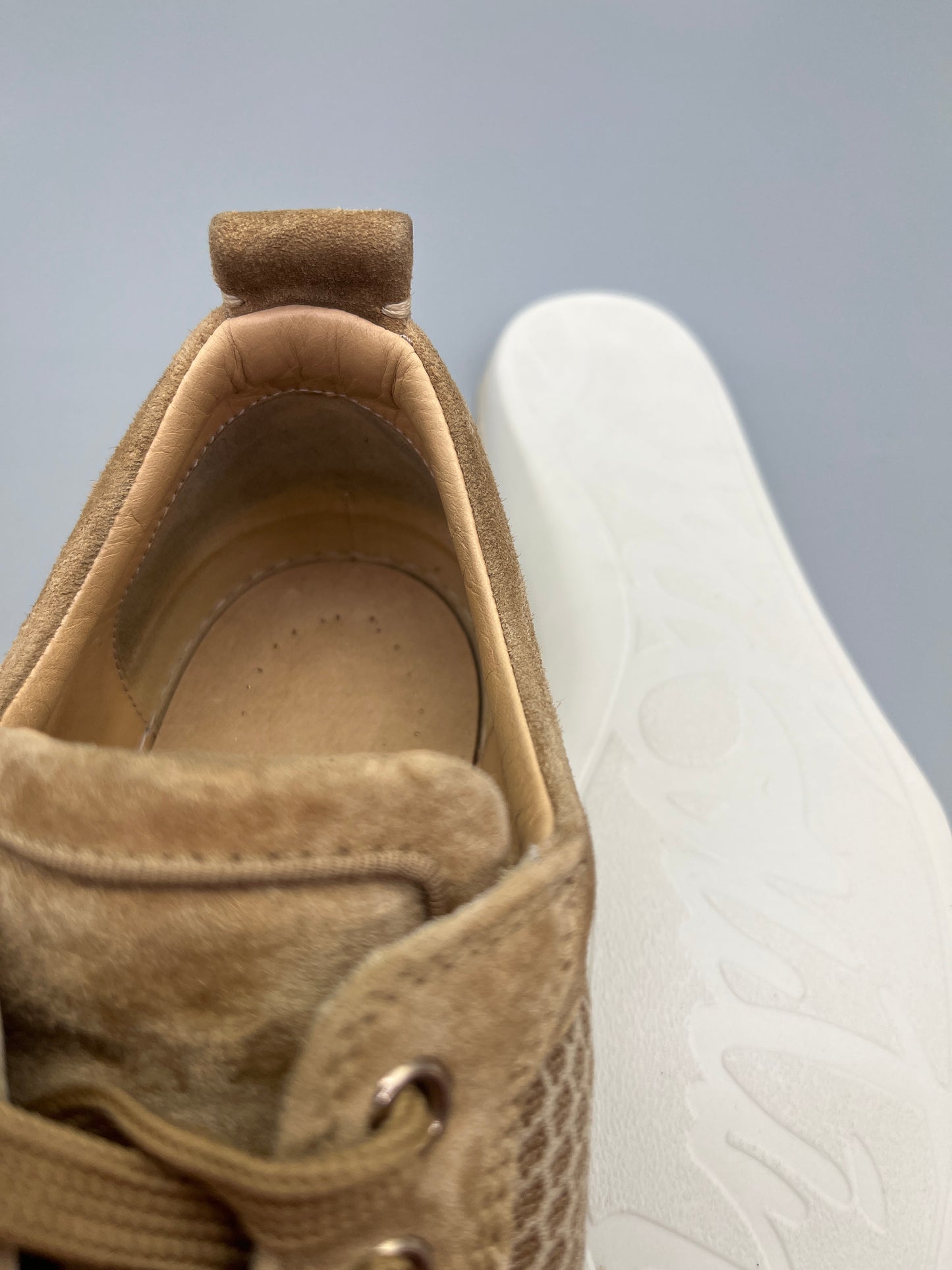 Christian Louboutin Louis Junior Spikes Mesh Sneaker Beige | 41