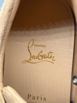 Christian Louboutin Louis Junior Spikes Mesh Sneaker Beige | 41