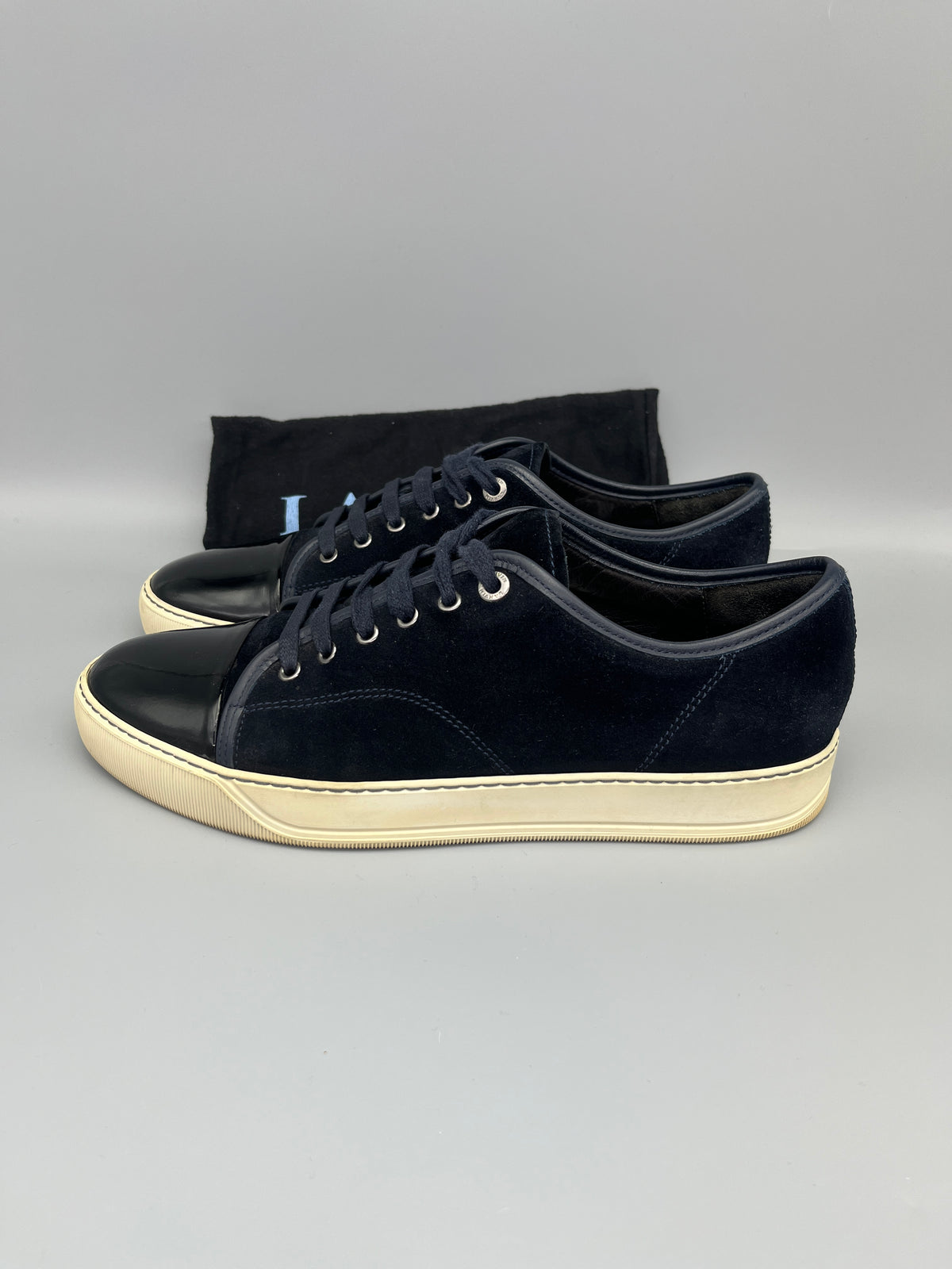 Lanvin Dbb1 Patent Cap Toe Sneaker Navy | 43