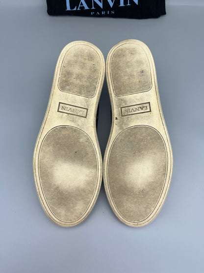 Lanvin Dbb1 Patent Cap Toe Sneaker Navy | 43