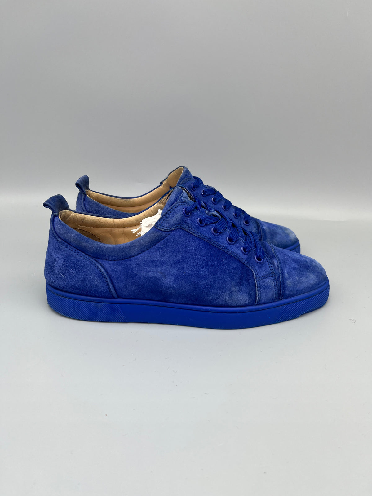 Christian Louboutin Louis Junior Sneaker In Blue Suede