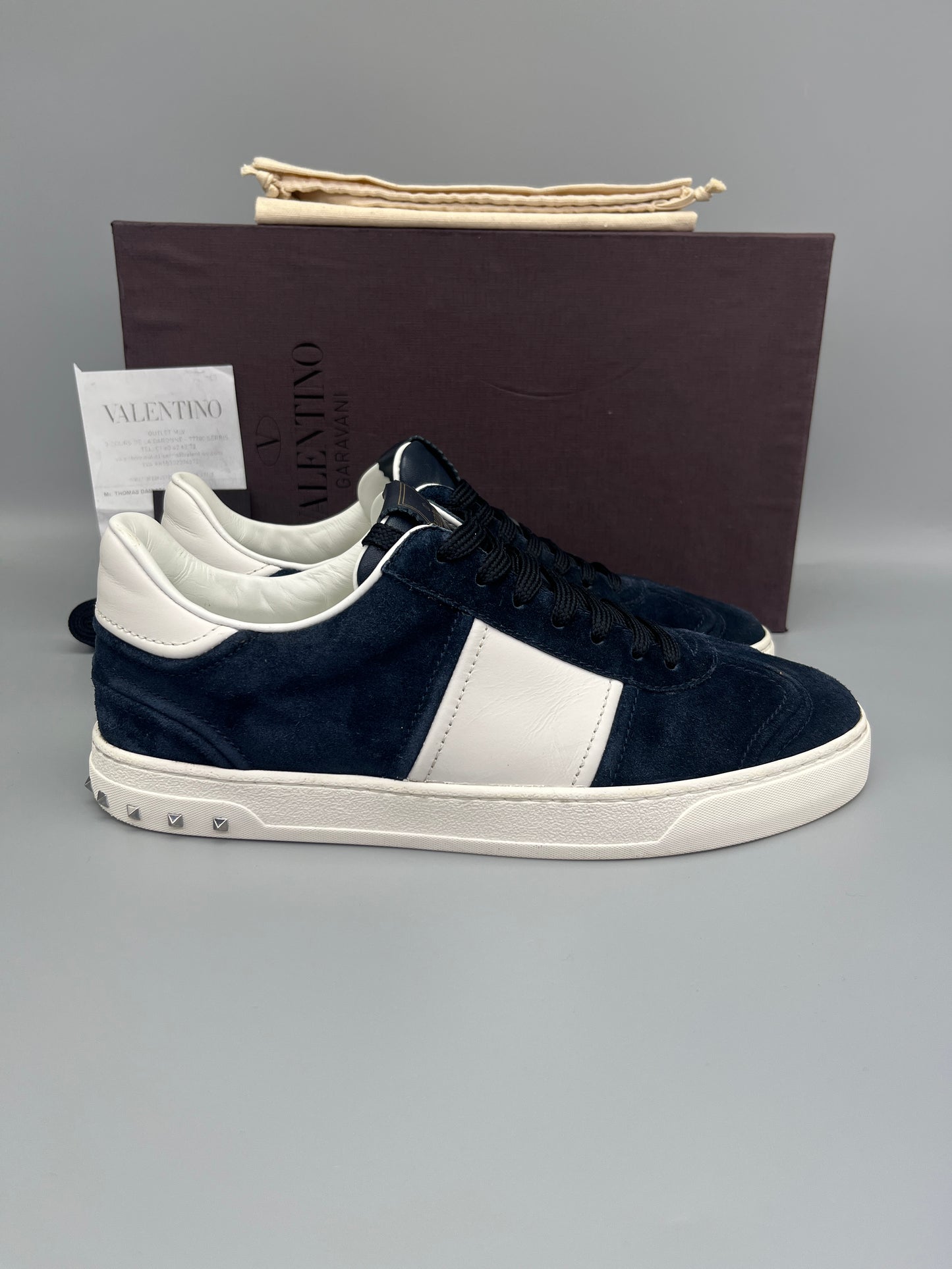 Valentino Garavani Flycrew Sneaker In Navy Suede
