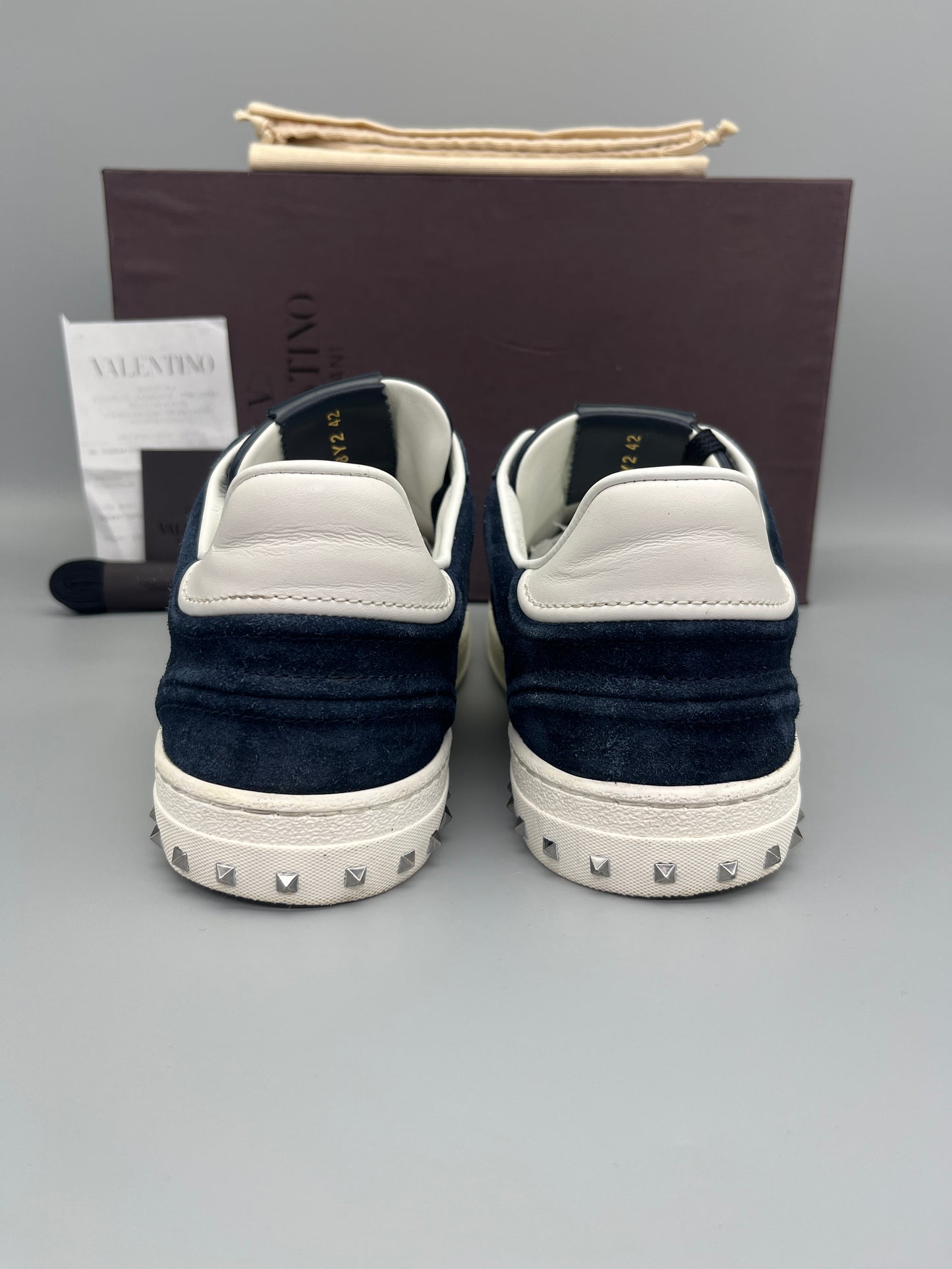 Valentino Garavani Flycrew Sneaker In Navy Suede