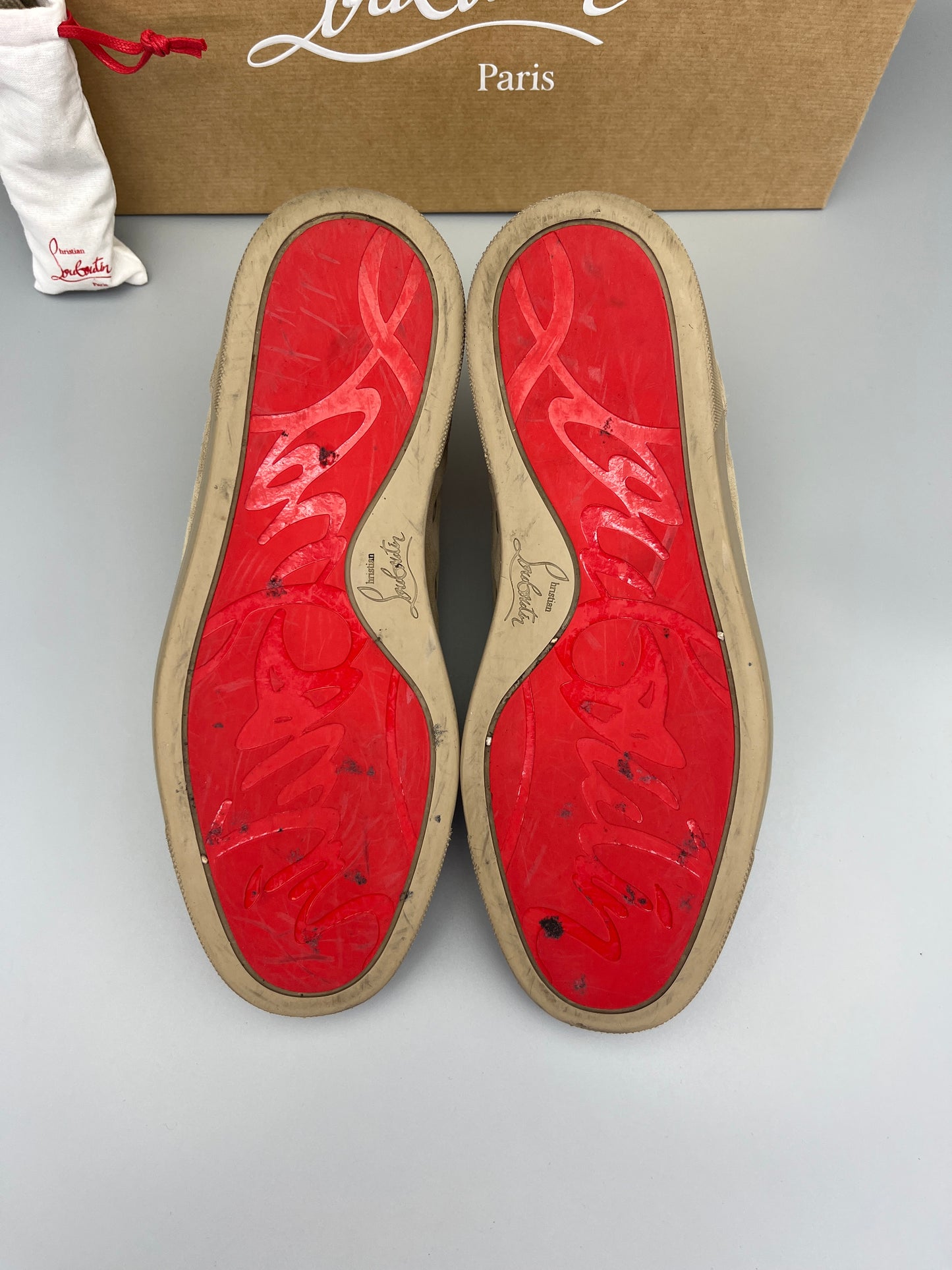 Christian Louboutin Louis Junior Spikes Orlato Sneaker Beige | 40